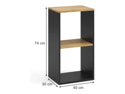 Bücherregal carvalho antracite/goldkraft 40x30x74 tomy