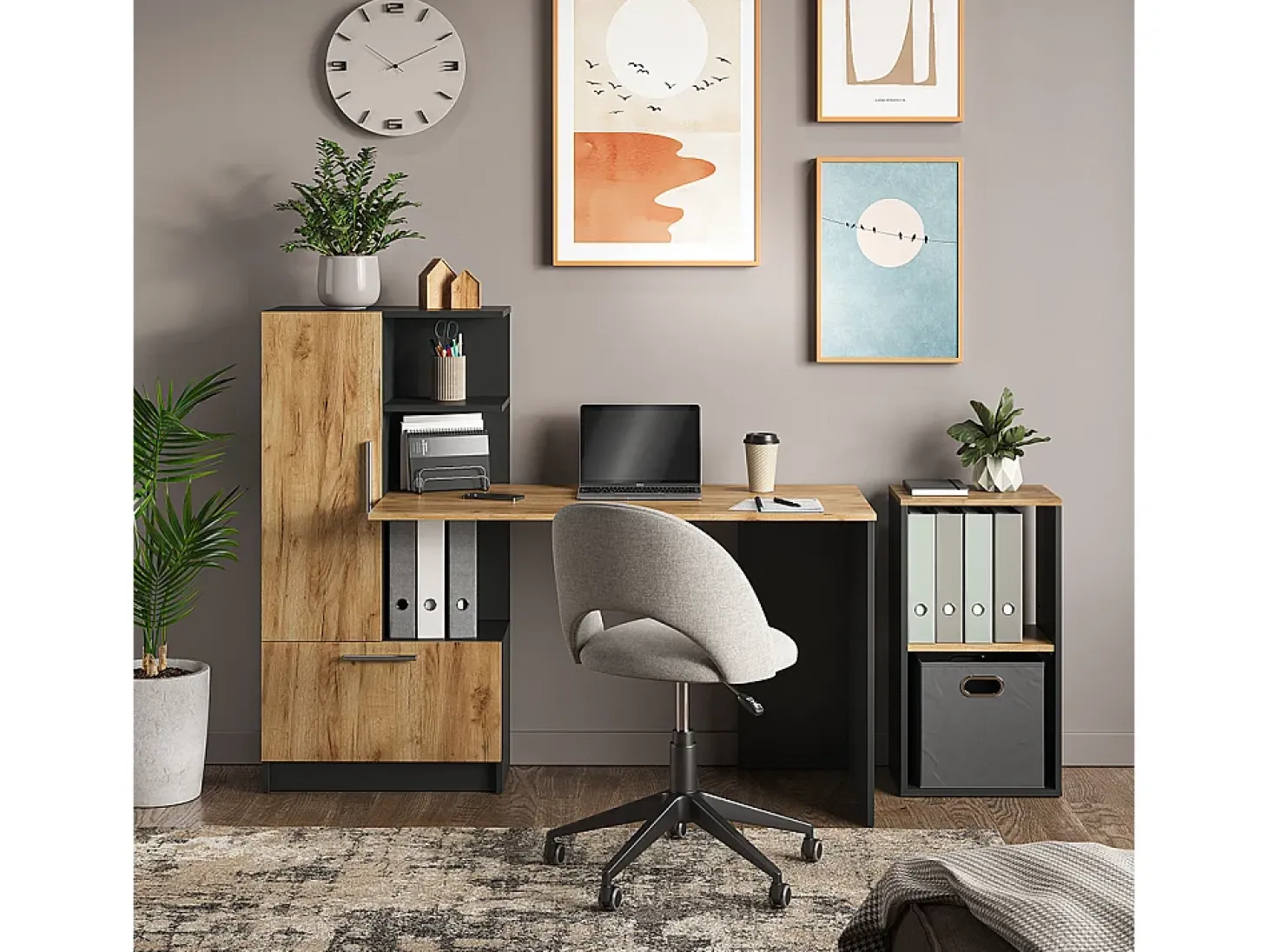 Bücherregal carvalho antracite/goldkraft 40x30x74 tomy