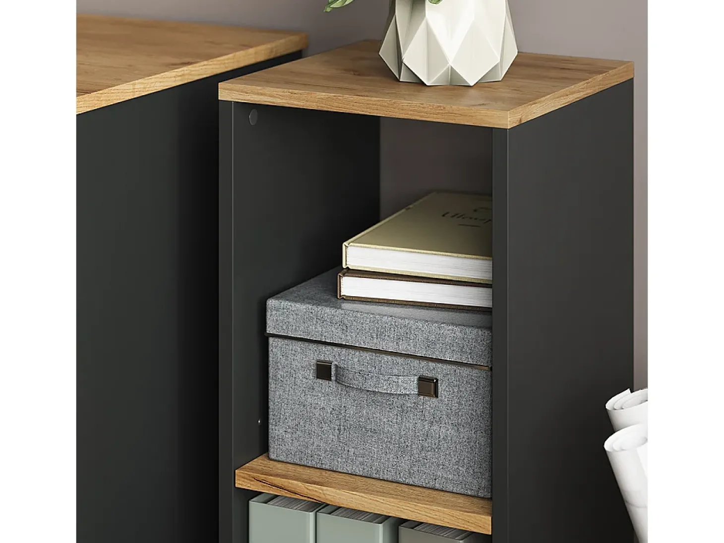 Bücherregal carvalho antracite/goldkraft 30x30x74 tomy