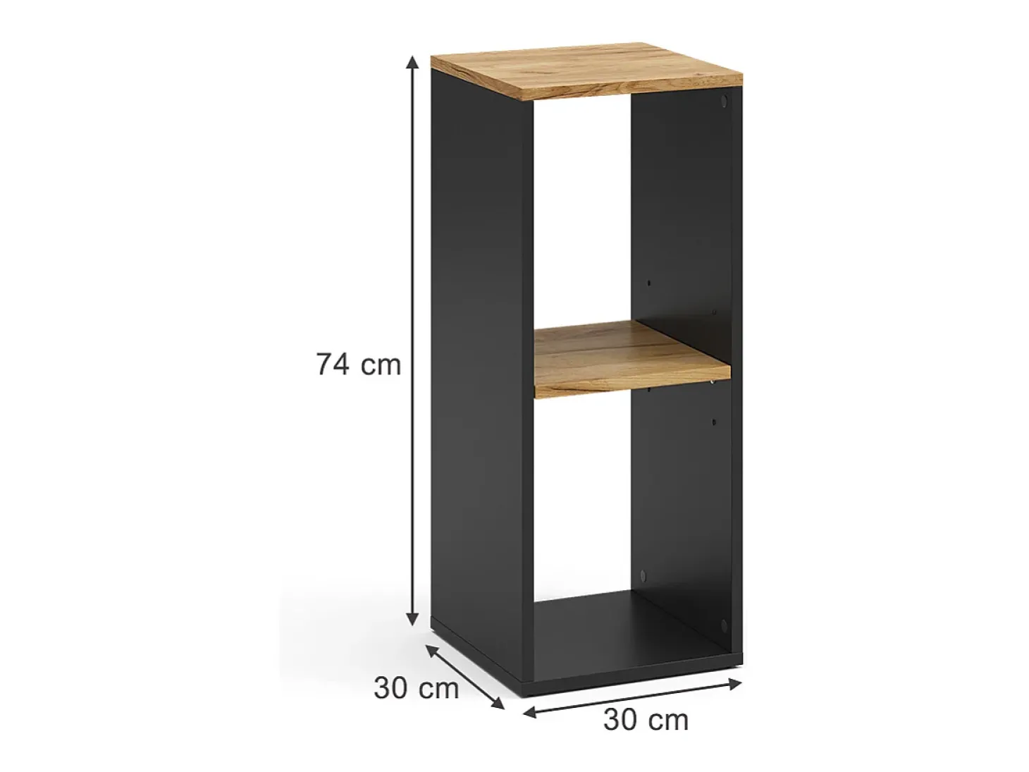 Bücherregal carvalho antracite/goldkraft 30x30x74 tomy
