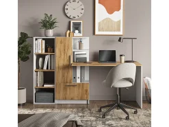 Bücherregal carvalho branco/dourado 40x30x120 tomy