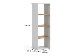 Bücherregal carvalho branco/dourado 40x30x120 tomy