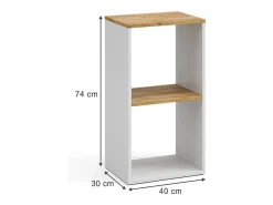 Bücherregal carvalho branco/dourado 40x30x74 tomy