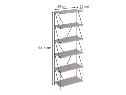 Bücherregal cinza-bege/preto 60x30x166.5 ravix