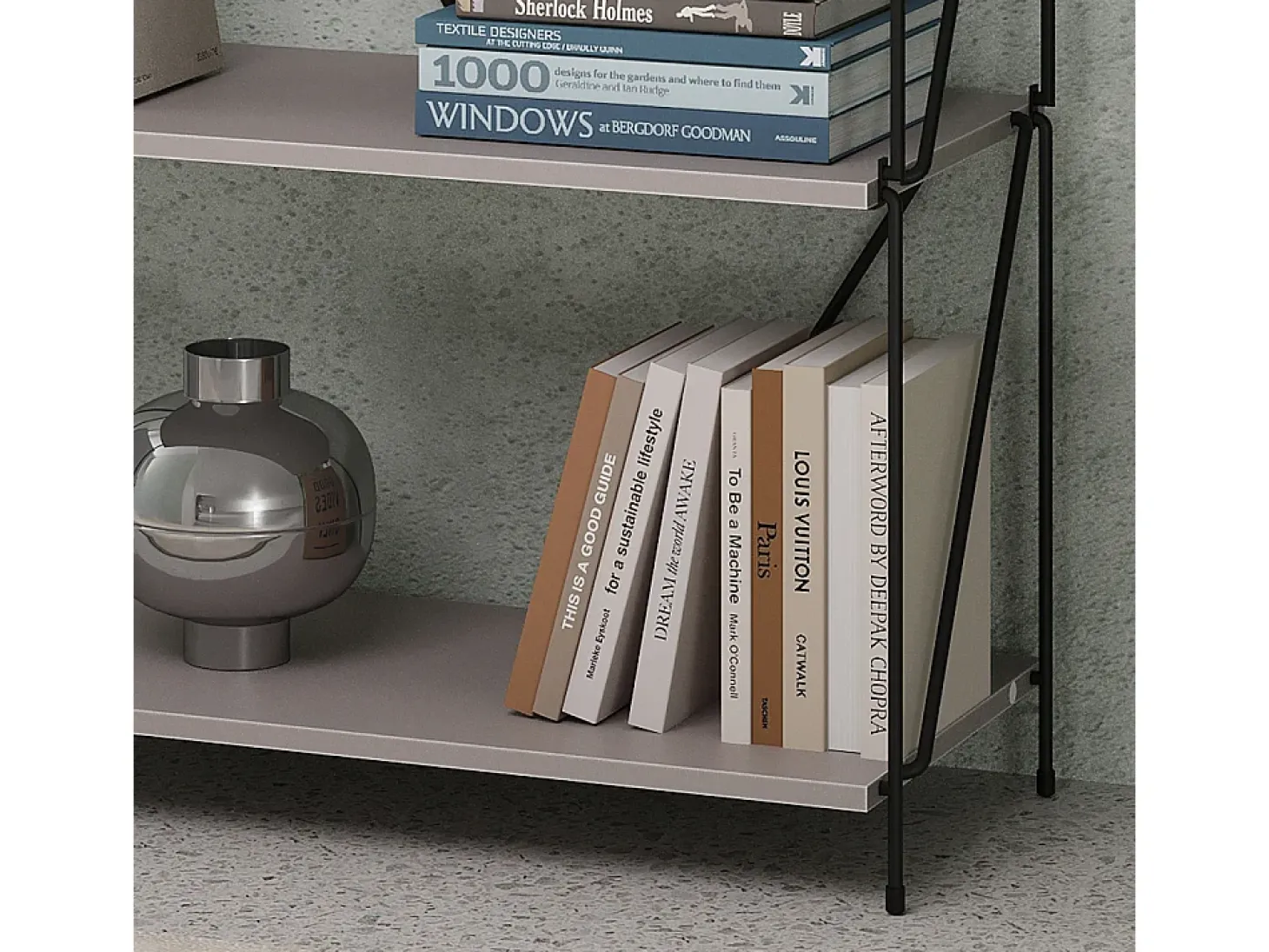 Bücherregal cinza-bege/preto 60x30x102.5 ravix
