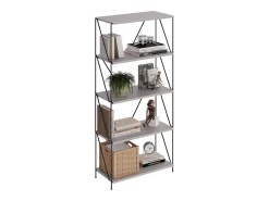 Bücherregal cinza-bege/preto 60x30x134.5 ravix