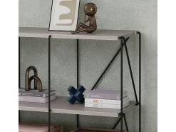 Bücherregal cinza-bege/preto 90x30x71 ravix