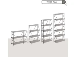 Bücherregal cinza-bege/preto 90x30x71 ravix
