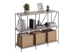 Bücherregal cinza-bege/preto 90x30x71 ravix