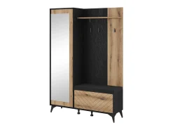 Bengaleiro AMBIHOME JESS - Preto/Carvalho, C134xP39xA197cm