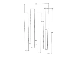 Bengaleiro de pau com ripas, branco, 100 x 60 cm
