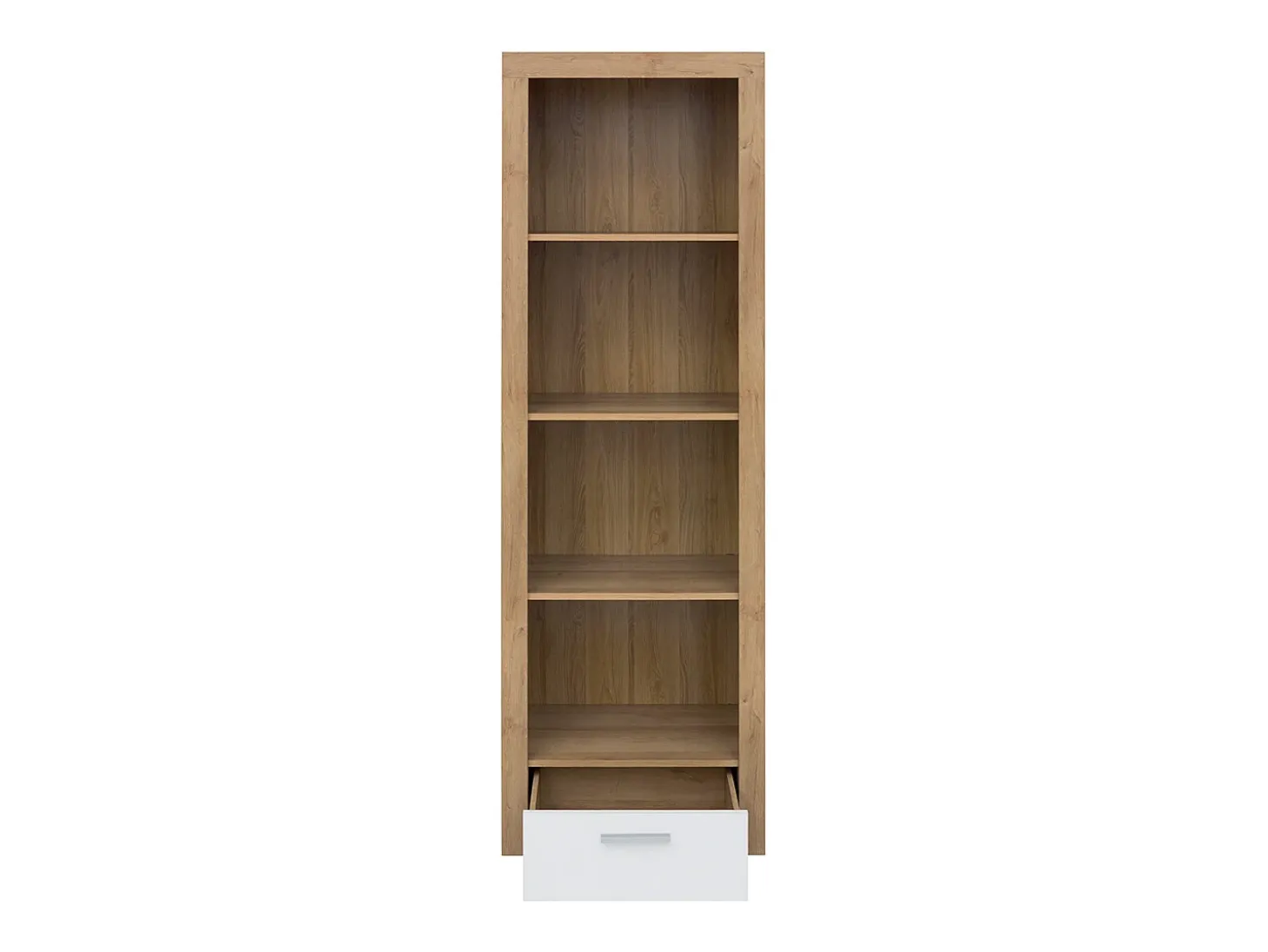 Biblioteca 1 gaveta Nora branco e madeira 192cm