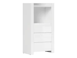 Biblioteca 3 gavetas Hella branco e madeira 203cm