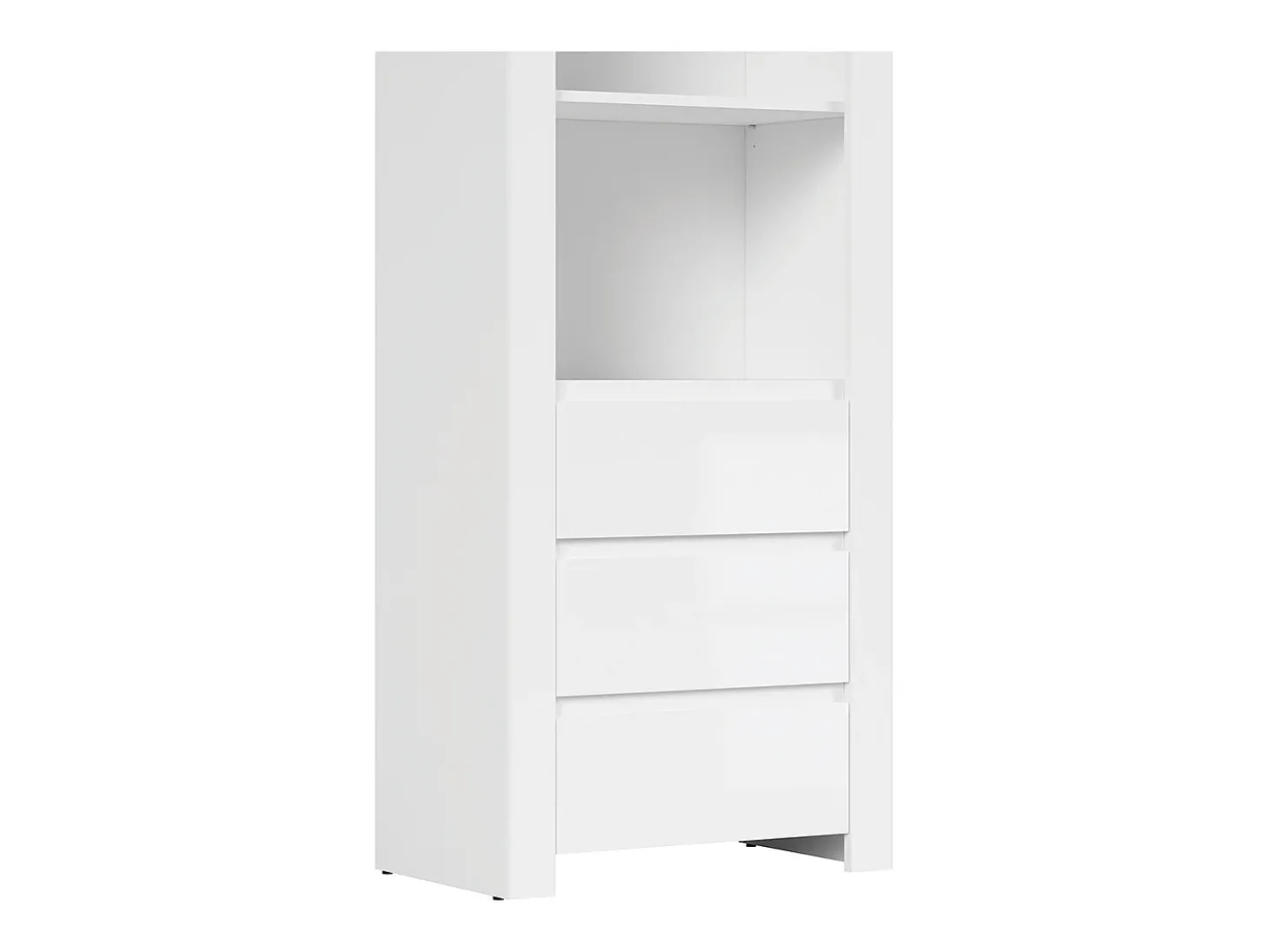 Biblioteca 3 gavetas Hella branco e madeira 203cm