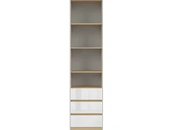 Biblioteca 3 gavetas Pop cinzento e branco 200cm