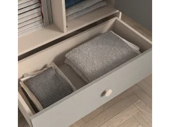 Biblioteca 1 porta 1 gaveta Alycia bege - cinzento - efeito madeira 132cm