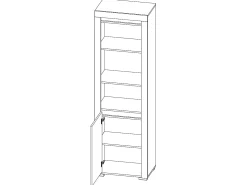 Biblioteca 1 porta Kasla madeira e cinzento antracite 195cm