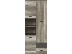 Biblioteca 3 portas 2 gavetas Abel madeira e cinzento 205cm
