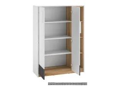 Biblioteca 2 portas 1 gaveta Ronan branco 140cm