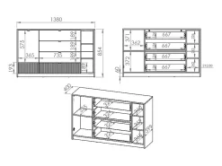 Biblioteca 2 portas 1 gaveta Ronan branco 140cm