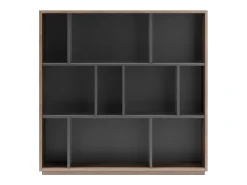 Biblioteca 3 prateleiras - A117cm x C119cm x P32cm nogueira e antracite - Nack