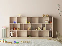 Biblioteca 3 prateleiras - A117cm x C119cm x P32cm carvalho - Nack
