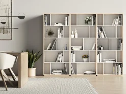 Biblioteca 5 prateleiras - A191cm x C80cm x P32cm carvalho e branco - Nack