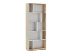 Biblioteca 5 prateleiras - A191cm x C80cm x P32cm carvalho e branco - Nack