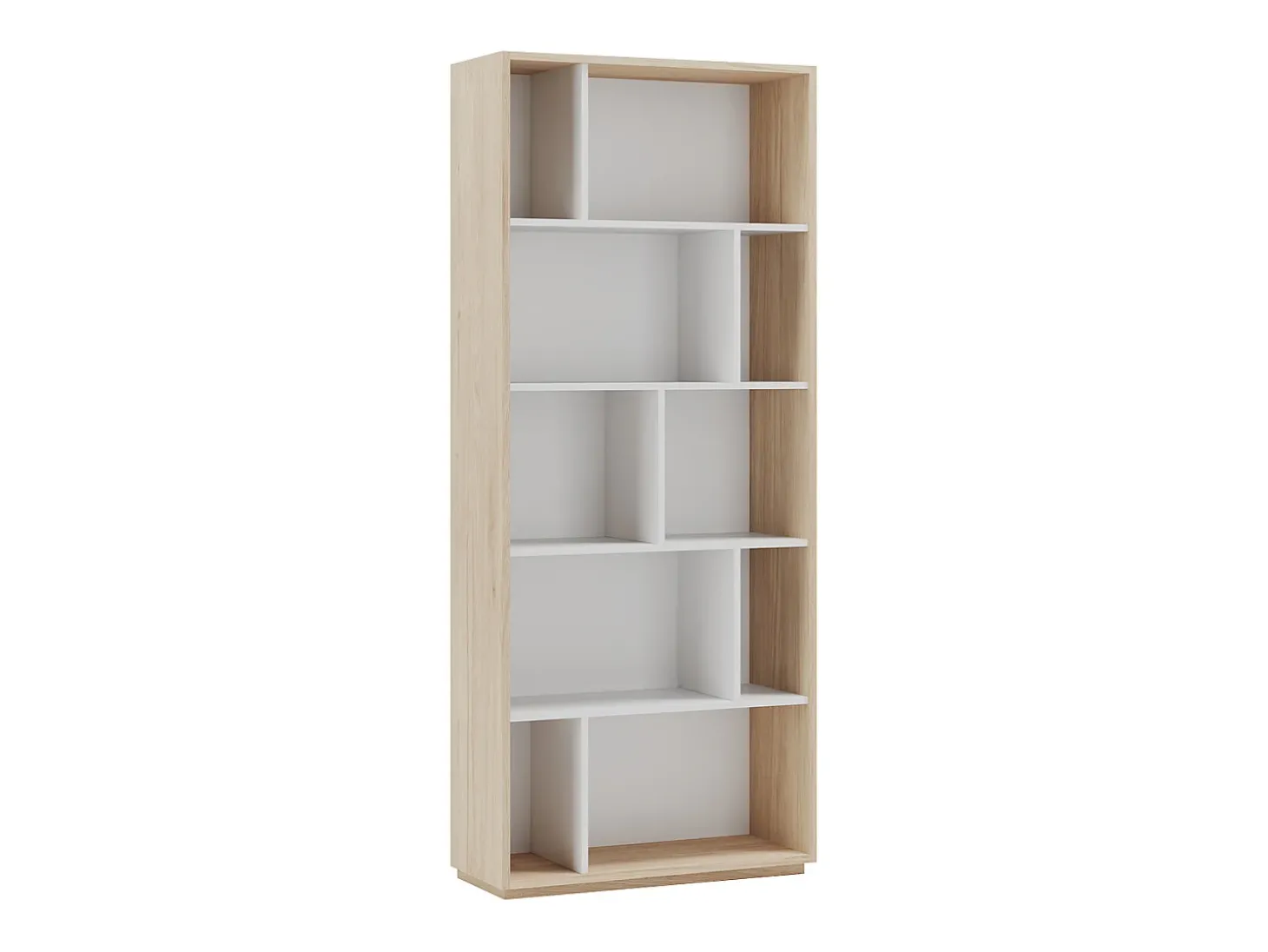 Biblioteca 5 prateleiras - A191cm x C80cm x P32cm carvalho e branco - Nack