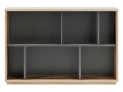 Biblioteca 2 prateleiras - A80cm x C119cm x P32cm carvalho e antracite - Nack