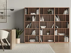 Biblioteca 5 prateleiras - A191cm x C80cm x P32cm nogueira - Nack