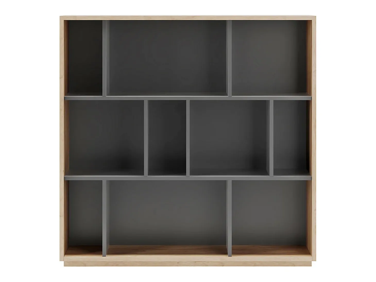 Biblioteca 3 prateleiras - A117cm x C119cm x P32cm carvalho e antracite - Nack