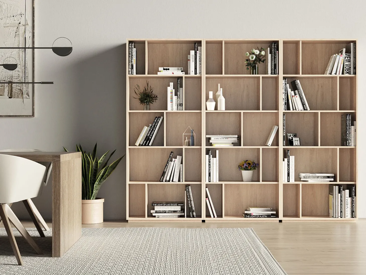 Biblioteca 5 prateleiras - A191cm x C80cm x P32cm carvalho - Nack