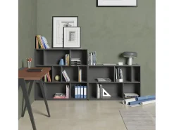 Biblioteca 2 prateleiras - A80cm x C119cm x P32cm antracite - Nack