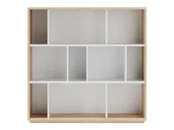 Biblioteca 3 prateleiras - A117cm x C119cm x P32cm carvalho e branco - Nack