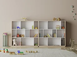 Biblioteca 3 prateleiras - A117cm x C119cm x P32cm carvalho e branco - Nack