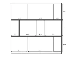 Biblioteca 3 prateleiras - A117cm x C119cm x P32cm nogueira e verde - Nack