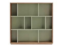 Biblioteca 3 prateleiras - A117cm x C119cm x P32cm nogueira e verde - Nack