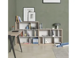 Biblioteca 2 prateleiras - A80cm x C119cm x P32cm carvalho e branco - Nack