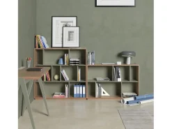 Biblioteca 2 prateleiras - A80cm x C119cm x P32cm nogueira e verde - Nack
