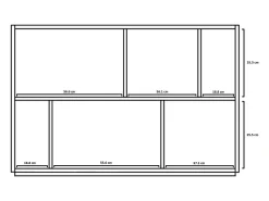 Biblioteca 2 prateleiras - A80cm x C119cm x P32cm carvalho - Nack