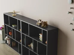 Biblioteca 3 prateleiras - A117cm x C119cm x P32cm antracite - Nack