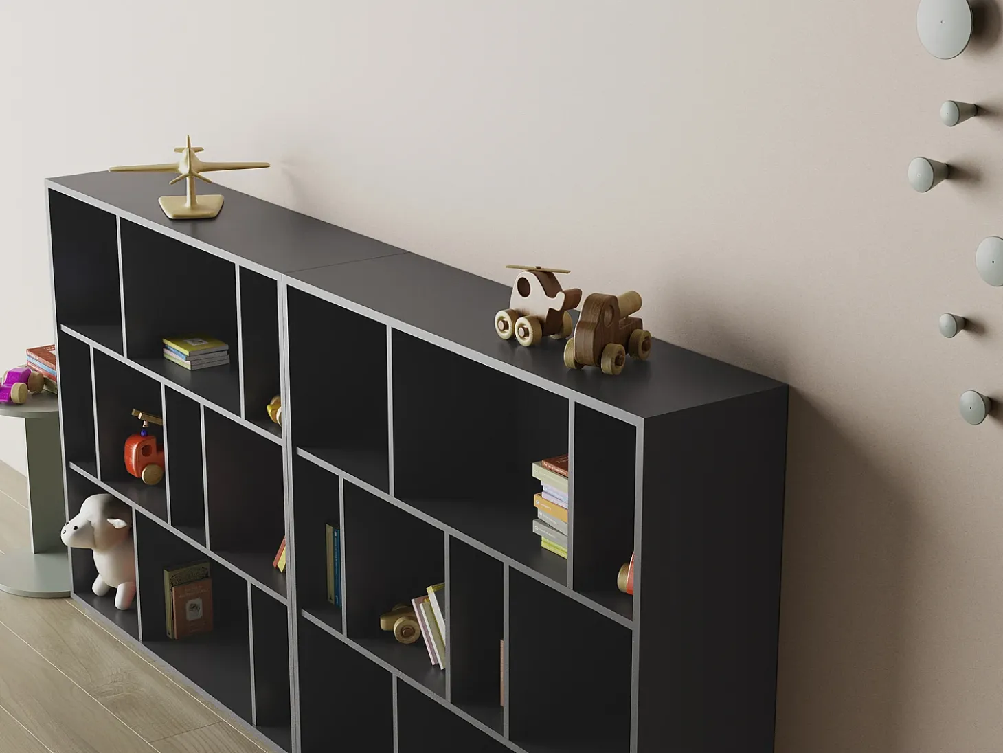 Biblioteca 3 prateleiras - A117cm x C119cm x P32cm antracite - Nack