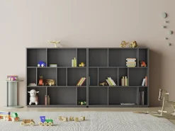 Biblioteca 3 prateleiras - A117cm x C119cm x P32cm antracite - Nack