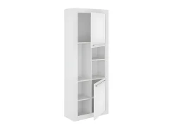 Biblioteca com 2 portas e 3 nichos - C68,5 x L29,9 x A175,5 cm - Cor: branco - EVAN