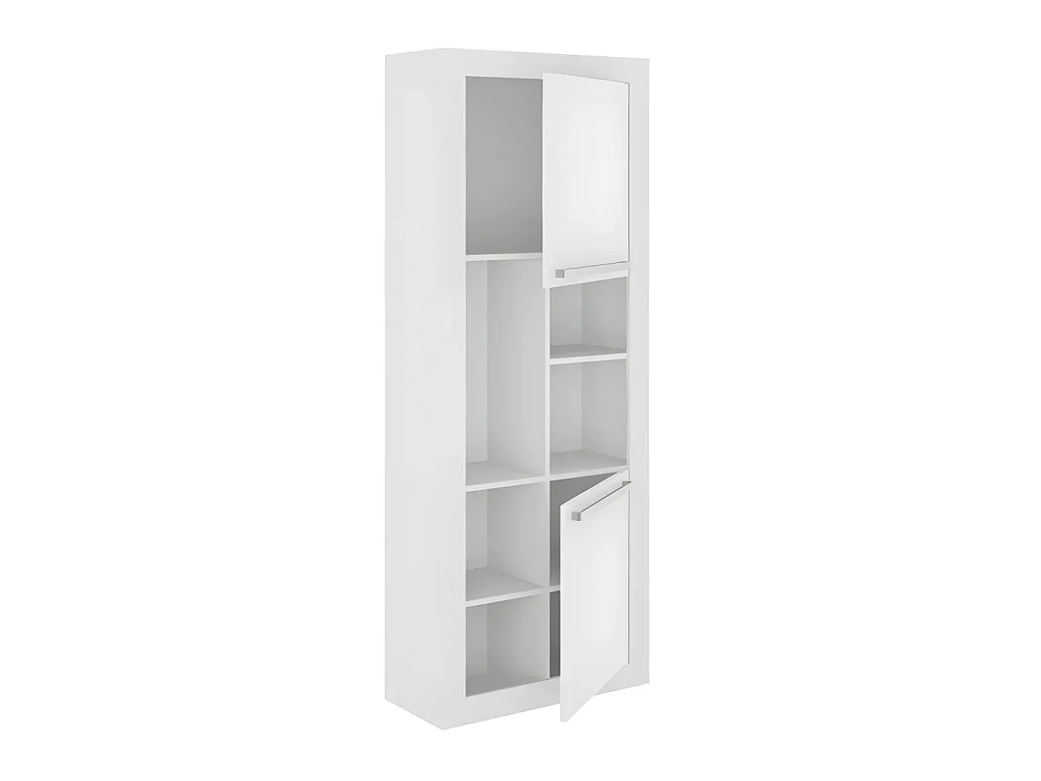Biblioteca com 2 portas e 3 nichos - C68,5 x L29,9 x A175,5 cm - Cor: branco - EVAN
