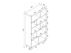 Biblioteca com 2 portas e 8 nichos bege - NORSIM de Pascal Morabito