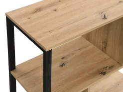 Biblioteca com arrumação e 1 porta de correr MDF natural e preto - YALENA