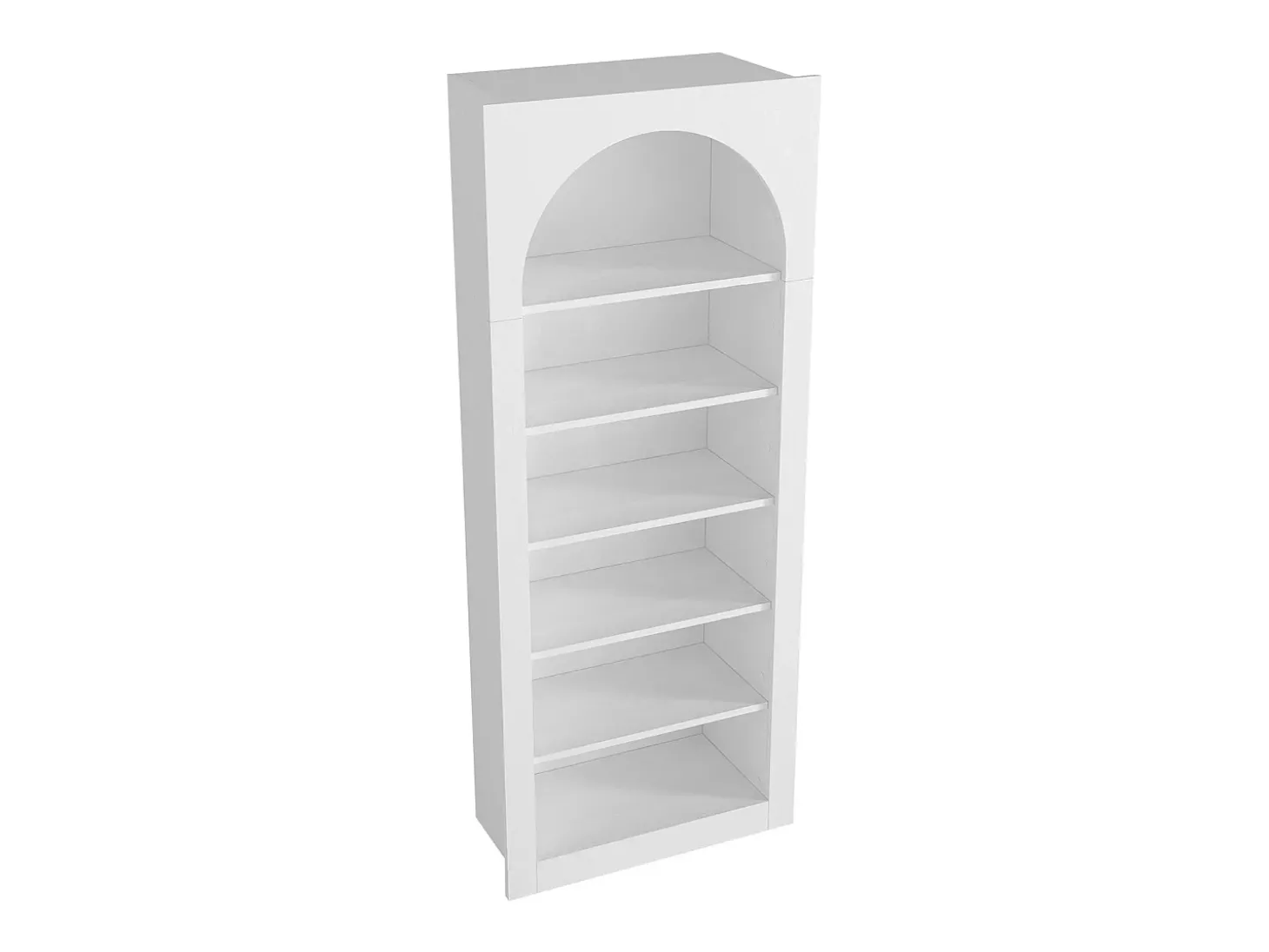 Biblioteca contemporânea com 6 nichos branco - CYMORA