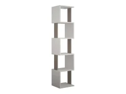 Biblioteca Dadjapon, PrateleiraEscritório, porta-livros móvel, biblioteca, 35x30h161 cm, branco e tortora